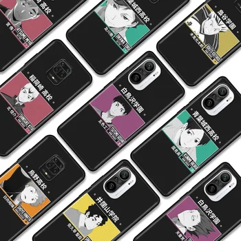 Caz de telefon Pentru Xiaomi Redmi Note 10 9 9M 9 8 8T 7 Pro Max TPU Acoperire Moale Fundas Negru Capa Shell Anime Volei Haikyuu