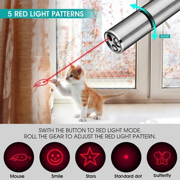 3 În 1 Pet Toy USB Reîncărcabilă Amuzant Pisica Chaser Stick Mini Lanterna Stilou LED Roșu cu Laser Pointer Jucării Pentru Pisici Pet Supplies