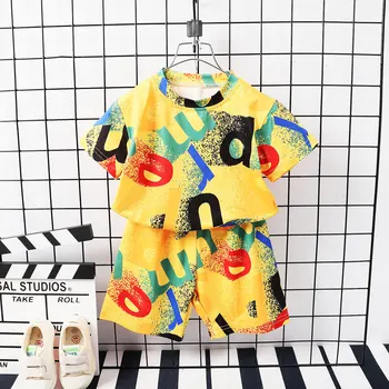 Moda Vara Copii Seturi de Fete pentru Copii Toddler Băiat de Pijama cu Maneci Scurte T-Shirt + pantaloni Scurți 2pc Copii Agrement Poarte Haine de Acasă