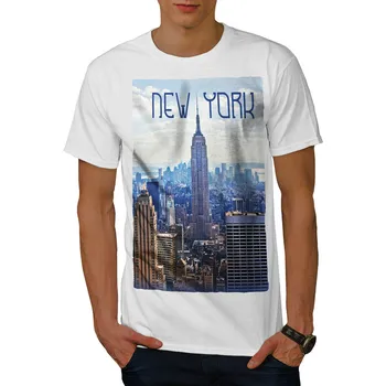 New York, Zgârie-Nori Design Grafic Imprimate T-Shirt. Vara din Bumbac cu Maneci Scurte O-Gât pentru Bărbați Tricou Nou S-3XL