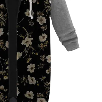 Jacheta Femei Cald Iarna Hanorac cu Print Floral Fermoar Amestec de Bumbac Cardigan Haină Lungă perioadă de Îmbrăcăminte exterioară Chaquetas De Mujer 2020 #T1G