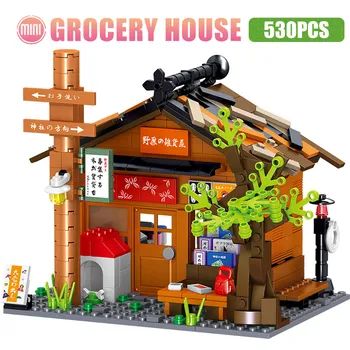 Mini Creator City Street View Budokan Magazin Alimentar, Blocuri Prieten Magazin Ramen Casa Arhitectura De Cărămidă Jucărie Pentru Copii