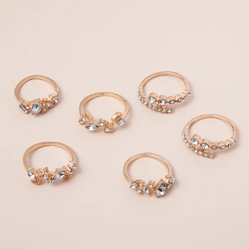 Mare de Cristal Clar Inele de Aur Set Simplu de Piatră în Stil de Nunta de Ziua Degetul Bijuterii pentru Femei, Fete, Bărbați Accesorii Decor