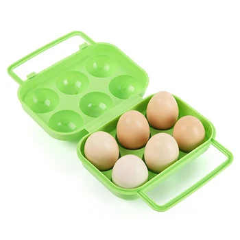 6 Grila de Ou Cutie de Depozitare Recipient Portabil de Ouă de Plastic Suport pentru Picnic în aer liber Camping Ouă Caz de Bucătărie Organizator