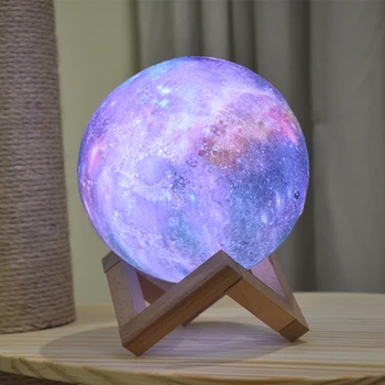 2019 Dropship New Sosire Imprimare 3D Star Luna Lampă de Colorat Schimba Touch Home Decor Creativ Cadou Usb Led Galaxy Lampa cu Lumina de Noapte