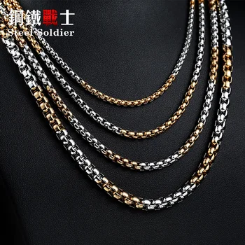 Oțel soldat pearl colier lanț 2,5 MM/3.5 MM/4.5 MM/5.5 MM W 316L din Oțel Inoxidabil se Potrivesc Dulce perla Pandantiv Lanț Pentru Bărbat Femeie