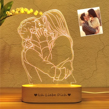Personalizate Personalizate Foto 3D Lampa Foto&Text Personalizat Lumina de Noapte de Nunta Aniversare de Ziua de nastere de Ziua Mamei Cadou de ziua Tatălui