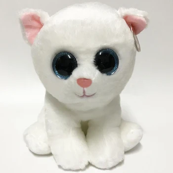 15 CM Ty Beanie Ochii Mari Perla Urechi Roz Alb Pur Pisica persana Jucărie de Pluș Umplute Pisoi Papusa Cadou pentru Băieți și Fete