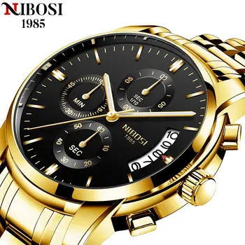 NIBOSI Ceasuri de Lux Mens 2021 Nou Oțel Inoxidabil rezistent la apă, Cronograf Armată Militar Încheietura Ceas pentru Bărbați Relogio Masculino