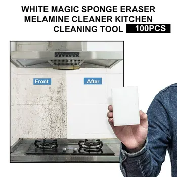 100buc foarte Groasă Multi-Funcțional Burete Magic Eraser Cleaner Aspirator Universal Bucatarie Baie Instrumente de Curățare Alb Dropship