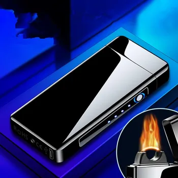 Electric, cu Flacără de Plasmă cu Arc Bricheta USB Reîncărcabilă Windproof Brichete Cu LED-uri de Afișare Putere Trabuc Lumânare Bricheta Pentru Tigara