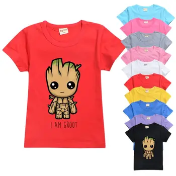 Gardienii Galaxiei Baieti T Shirt pentru copii Marvel Groot Desene animate Imprimate Îmbrăcăminte de Top de Vara din Bumbac cu Maneci Scurte Haine pentru Copii