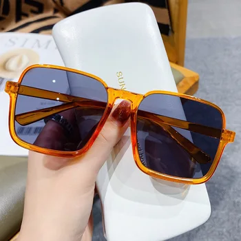 2021 Retro Supradimensionate Cadru UV-400 Pahare Jumătate Cadru Pătrat ochelari de Soare fierbinte de moda ochelari de soare pentru femei în aer liber Oculos De Sol
