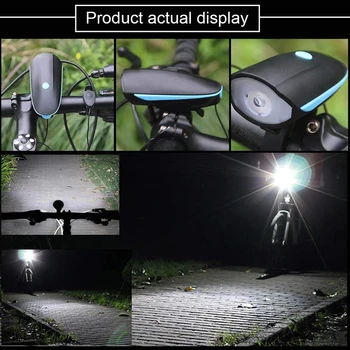 Ultra Luminos Lumini de Biciclete Set cu Corn, Față de Bicicletă Faruri USB Reîncărcabilă Lumina din Față pentru Barbati Femei Drum de Munte cu Bicicleta