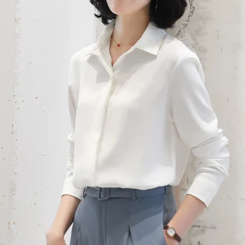 Brand Simplitate Șifon Cămașă și Topuri 2021 Noi Femeile Culori Solide Casual cu Maneca Lunga Bluza Lady Birou OL Tricouri Blusas