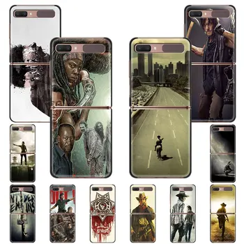 The Walking Dead Negru Pliabil Hard Cover Pentru Samsung Galaxy Z Flip 5G PC Telefon Caz ZFlip 6.7