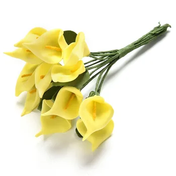 Decor de nunta favoruri 12buc/lot atingere Reală Calla Lily Mini 3 cm spuma PE flori artificiale Ieftine din flores