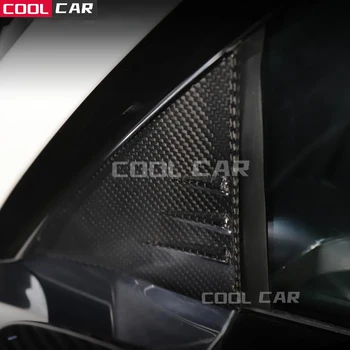 2 buc Exterioare Modificare pentru Tesla Model 3 Real de Fibră de Carbon, Un Pilon Geam Triunghi Patch-uri Decorative Accesorii Auto