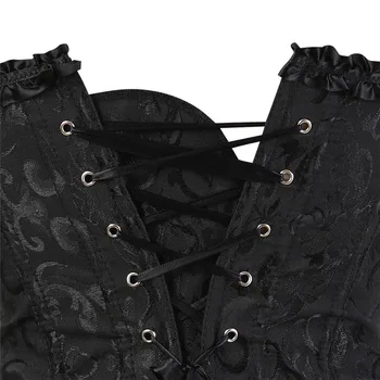 Overbust corset sexy de dantelă plus dimensiune erotic zip floral pentru femei bustiera-corset lenjerie topuri brocart de moda DropShipping