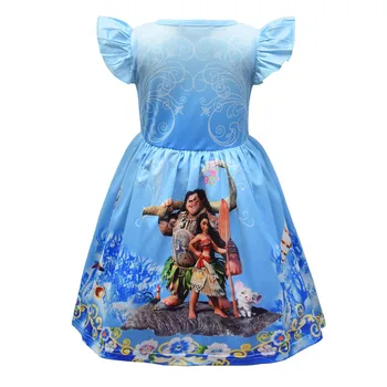 Copii Fete Printesa Moana Rochii de Petrecere Îmbrăcăminte 2021 Toddler Girls Dress Set cu Peruca si Colier Copilul Vaiana Cosplay Haine