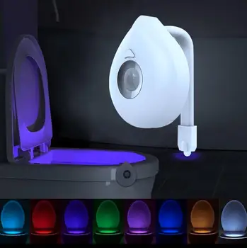 8 Culori Smart Senzor de Mișcare PIR, Toaletă Lumina de Noapte rezistent la apa Fundal Pentru Vas de Toaletă CONDUS Luminaria Lampa WC Toaletă Lumina