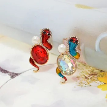 CINDY XIANG 4 Culori Alege Crystal Snake Brosa Drăguț Email Animale Pin Moda Bijuterii Mic Pin de Brose Pentru Femei Cadou Bun