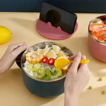 Noodle Bowl Durabil de Mare Capacitate din Oțel Inoxidabil Ușor Castron Salata cu Mâner Bucătărie Acasă de Depozitare a Alimentelor