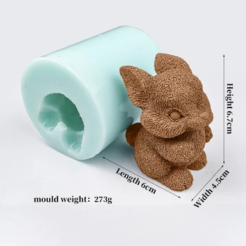 PRZY Silicon Nunta tort Mucegai 3D Animal Adorabil Veveriță Matrite Bunny Sapun Matrite de Lut Rasina Matrite