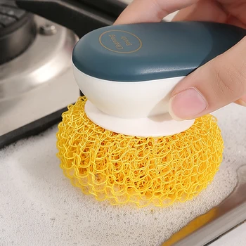 1 Buc Reîncărcabile Detasabil Din Nailon Sârmă Mingea De Curățare Perii De Spălat Vase Instrumente Pentru Bucătărie Cești Castron Scruber Accesorii De Bucatarie