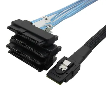 Conector Cablu Breakout Cablu Hard Disk Splitter Cablu Mini SAS 36P SFF 8087 la 4 SAS 29P SFF-8482 cu Alimentare SATA 15P