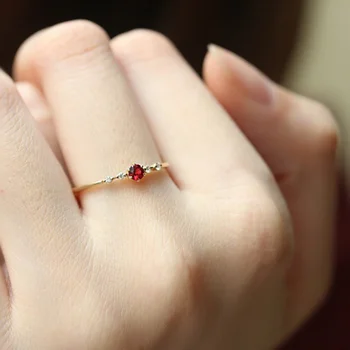 Hot nou Aur de 18K Qilimigu Placat cu rubin inel pentru femei Europene și Americane de moda petrecere de logodna, inel cu diamant