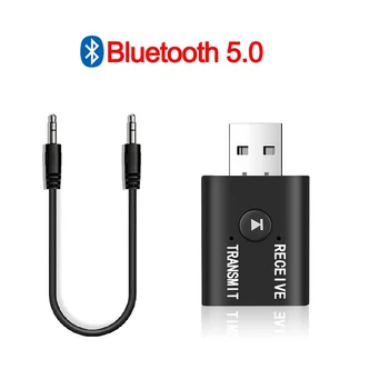 Wireless USB Adaptor Bluetooth 5.0 pentru Calculator Dongle Bluetooth USB PC Adaptor Audio Bluetooth Receptor Transmițător Aux de 3,5 Mm