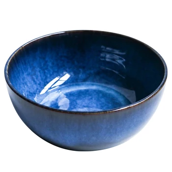 2400ml Super salata mare castron de ceramică porțelan albastru scadere castron cu ridicata tacamuri castron adânc albastru de mare capacitate bol