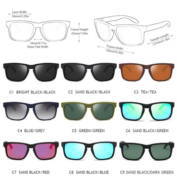 2020 Moda Pătrat Polarizat ochelari de Soare Vintage din material Plastic de sex Masculin Ochelari de Soare Femei, Negru, Elegant, Sport Nuante UV400