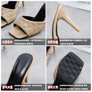 Noi PU Jeleu Sandale Tocuri inalte Femei Papuci Sandalia Feminina Rochie de Petrecere Pantofi cu Toc Sandale Femei Dimensiunea 35-43