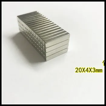 50~200pcs/lot magnet 20x4x2 20x4x3 20x4x4 N35 Puternic Pătrat pământuri Rare Magnet NdFeB 20*4*2 20*4*3 20*4*4 Magneți din Neodim