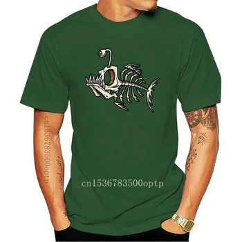 Bărbați Schelet de pește-Pescar Bonefish Barca de Pescuit, Scufundări Pește Echipajul Gât T-Shirt din Bumbac cu Maneci Scurte O-Gât Topuri Tricouri
