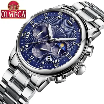 Relogio Masculino 2019 Noi Ceasuri Barbati Brand de Lux Cronograf Bărbați Ceasuri Sport rezistent la apa Complet albastru de Oțel Albastru de Cuarț Bărbați Ceas