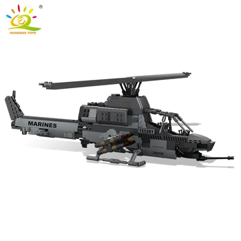 HUIQIBAO 815PCS COBRA AH-1 Elicoptere de Atac Luptător Bloc Militar Armata City Avion Avion Model Caramizi de Jucarie pentru Copii