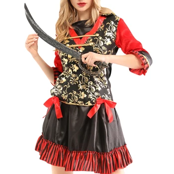 Halloween Cosplay Costum Capitanul piratii din caraibe, Jack Sparrow, Piratul fantasia Femeile Adulte Cosplay Rochie Fantezie Carnaval