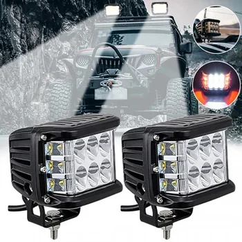 4 Inch Light Bar/Lumina de Lucru Shooter Side CONDUS Păstăi Lumina de Lucru Bar Alb și Ambră Lampa Stroboscop Combo Pentru ATV, SUV, Camion