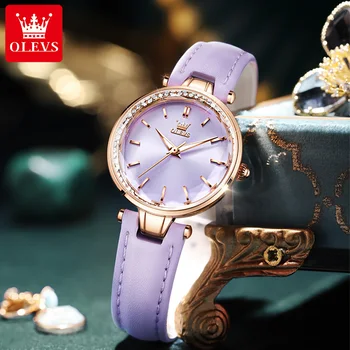 OLEVS de Lux de Top pentru Femei Brand Ceas rezistent la apa 50M Curea din Piele Lady Ceasuri Cuarț Încheietura Ceas Bratara Set Reloj Mujer