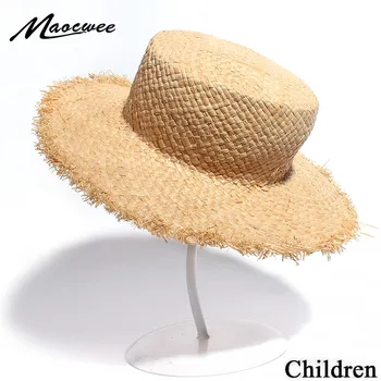 Apartament Mare Pălărie de Soare de Vară de Primăvară Copiii Călătoresc Capace de Plajă Copil Drăguț Pălărie de Paie Respirabil în aer liber, Protectie UV pentru Copii de Soare Capace