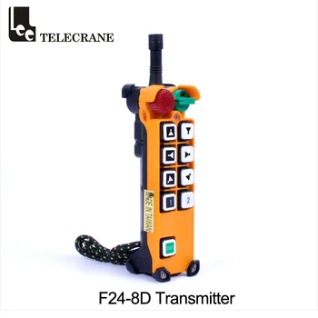 Telecrane 8 în Două Etape Butoane F24-8D Wireless Industriale EOT Macara Telecomanda Radio Emițătoare cu Ciuperci EMS Rotativ