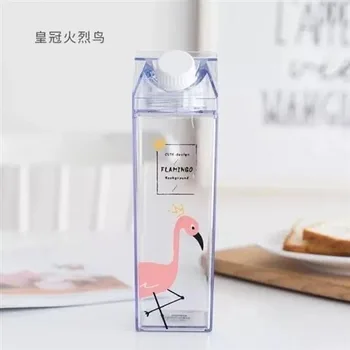 450ml Flamingo sticla de apa de Creatie Cutie de Lapte Sticla de Apa Drinkware Bucătărie Sticla de Lapte Flamingo Bea Suc de Sticlă Portabil