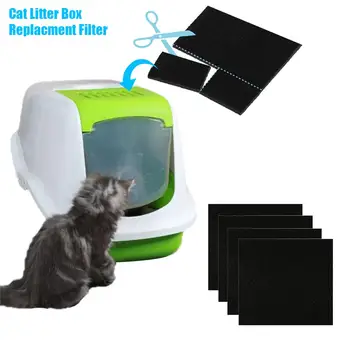 4/6pcs Filtru de Carbon activ Pentru animale de Companie Pisica Cutie Filtru de Cat de Dezodorizare Filtre de Carbon Pachet Deodorant litiera Pisicii consumabile