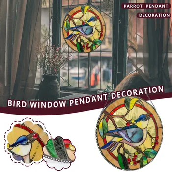 Păsările Vopsite Acrilic Fereastra Ornamente De Artă Agățat De Lanț De Artă Din Sticlă Sticlă Acrilică Plexiglas Agățat Lanțuri Coration Agățat#