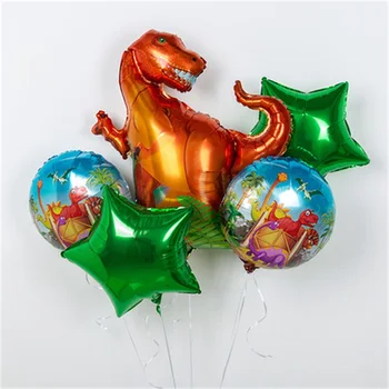 5pcs/lot Dinozaur Uriaș Balon de Folie Set Baieti Baloane de Animale pentru Copii Dinozaur Petrecere Decoratiuni Globos