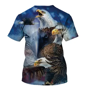 American Eagle 3D de Imprimare Bărbați T-shirt 2021 Vara O Gâtului Maneca Scurta Topuri Stil 3D de sex Masculin Haine de Moda Casual T-shirt