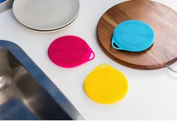 4buc Silicon Moale fel de Mâncare Perii de Curățare Magic Bureți, bureți de Curățare Instrument de Bucătărie Cosmetice pentru Castron Oală de Curățare